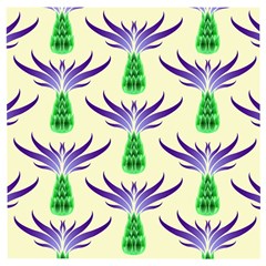 Thistles Purple Flora Flowering Wooden Puzzle Square