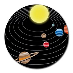 Solar System Planets Sun Space Round Mousepads by Pakrebo