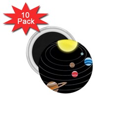 Solar System Planets Sun Space 1 75  Magnets (10 Pack)  by Pakrebo