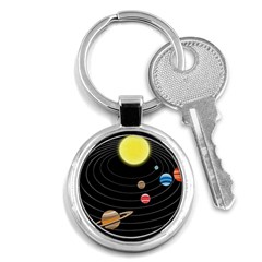 Solar System Planets Sun Space Key Chain (round) by Pakrebo