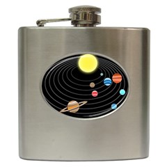 Solar System Planets Sun Space Hip Flask (6 Oz) by Pakrebo