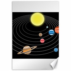 Solar System Planets Sun Space Canvas 12  X 18  by Pakrebo