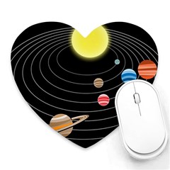 Solar System Planets Sun Space Heart Mousepads by Pakrebo