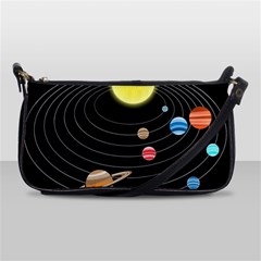 Solar System Planets Sun Space Shoulder Clutch Bag by Pakrebo