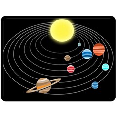 Solar System Planets Sun Space Fleece Blanket (large)  by Pakrebo