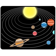 Solar System Planets Sun Space Fleece Blanket (medium)  by Pakrebo