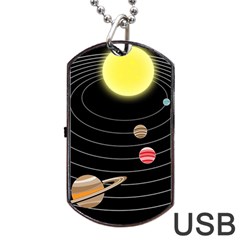 Solar System Planets Sun Space Dog Tag Usb Flash (two Sides) by Pakrebo