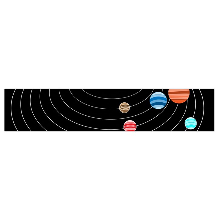 Solar System Planets Sun Space Small Flano Scarf