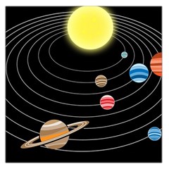 Solar System Planets Sun Space Large Satin Scarf (square) by Pakrebo