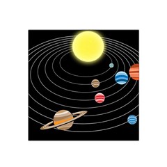 Solar System Planets Sun Space Satin Bandana Scarf by Pakrebo