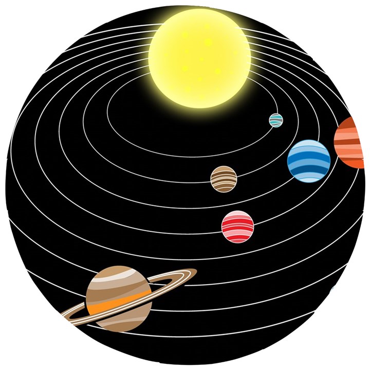 Solar System Planets Sun Space Wooden Puzzle Round