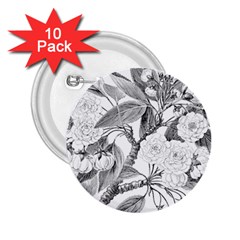 Vintage Cherry Blossom Flowers 2 25  Buttons (10 Pack)  by Pakrebo