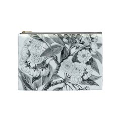 Vintage Cherry Blossom Flowers Cosmetic Bag (medium) by Pakrebo