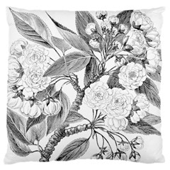 Vintage Cherry Blossom Flowers Large Flano Cushion Case (two Sides) by Pakrebo