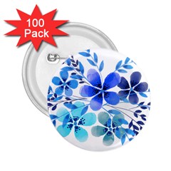 Watercolour Flowers Watercolor 2 25  Buttons (100 Pack)  by Pakrebo