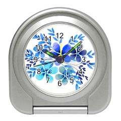 Watercolour Flowers Watercolor Travel Alarm Clock by Pakrebo