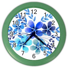 Watercolour Flowers Watercolor Color Wall Clock by Pakrebo