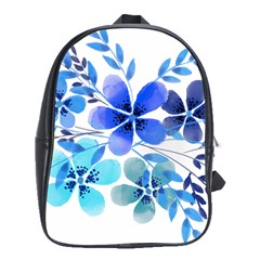 Watercolour Flowers Watercolor School Bag (xl) by Pakrebo