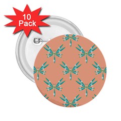 Turquoise Dragonfly Insect Paper 2 25  Buttons (10 Pack)  by Pakrebo