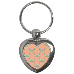 Turquoise Dragonfly Insect Paper Key Chain (heart) by Pakrebo