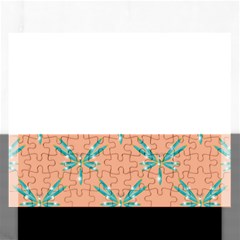 Turquoise Dragonfly Insect Paper Rectangular Jigsaw Puzzl by Pakrebo