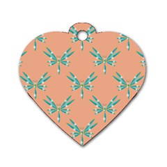 Turquoise Dragonfly Insect Paper Dog Tag Heart (two Sides) by Pakrebo