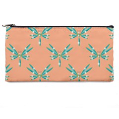 Turquoise Dragonfly Insect Paper Pencil Cases by Pakrebo