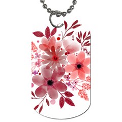 Watercolour Flowers Red Watercolor Dog Tag (one Side) by Pakrebo