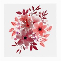 Watercolour Flowers Red Watercolor Medium Glasses Cloth (2 Sides) by Pakrebo