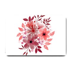 Watercolour Flowers Red Watercolor Small Doormat  by Pakrebo