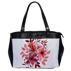 Watercolour Flowers Red Watercolor Oversize Office Handbag