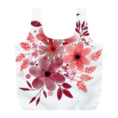 Watercolour Flowers Red Watercolor Full Print Recycle Bag (l) by Pakrebo