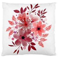 Watercolour Flowers Red Watercolor Large Flano Cushion Case (two Sides) by Pakrebo