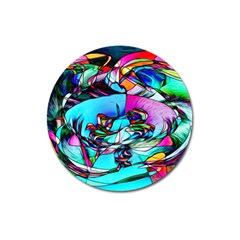 Abstract Flower Painting Magnet 3  (round) by Pakrebo