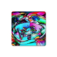 Abstract Flower Painting Square Magnet by Pakrebo