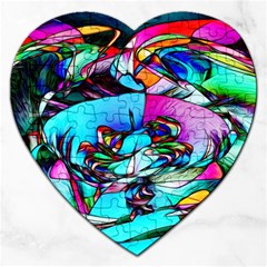 Abstract Flower Painting Jigsaw Puzzle (heart) by Pakrebo