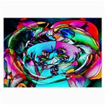 Abstract Flower Painting Large Glasses Cloth Front