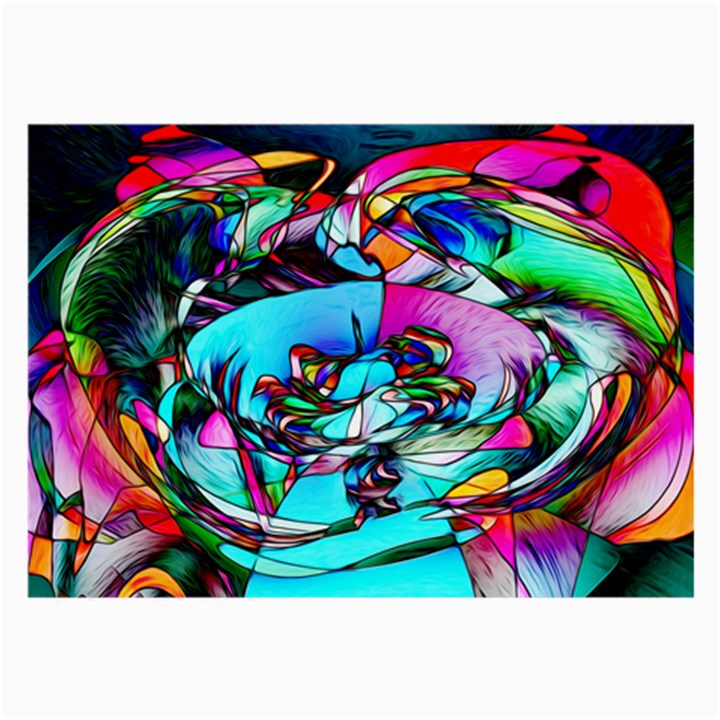 Abstract Flower Painting Large Glasses Cloth