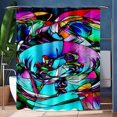 Abstract Flower Painting Shower Curtain 60  X 72  (medium)  by Pakrebo