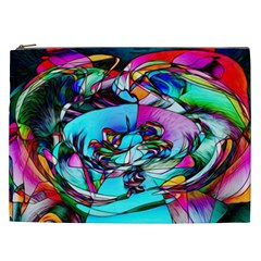 Abstract Flower Painting Cosmetic Bag (xxl)