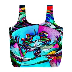 Abstract Flower Painting Full Print Recycle Bag (l) by Pakrebo