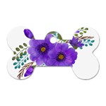 Watercolour Flowers Spring Floral Dog Tag Bone (One Side) Front