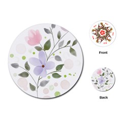 Spring Watercolour Flowers Playing Cards Single Design (round) by Pakrebo