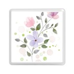 Spring Watercolour Flowers Memory Card Reader (Square) Front