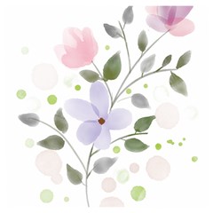 Spring Watercolour Flowers Wooden Puzzle Square