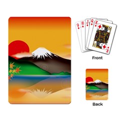 Mount Fuji Japan Lake Sun Sunset Playing Cards Single Design (rectangle) by Pakrebo