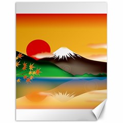 Mount Fuji Japan Lake Sun Sunset Canvas 12  X 16  by Pakrebo