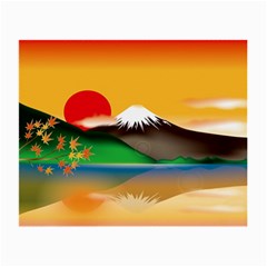 Mount Fuji Japan Lake Sun Sunset Small Glasses Cloth (2 Sides) by Pakrebo