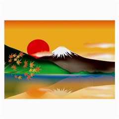 Mount Fuji Japan Lake Sun Sunset Large Glasses Cloth by Pakrebo