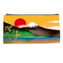 Mount Fuji Japan Lake Sun Sunset Pencil Cases by Pakrebo